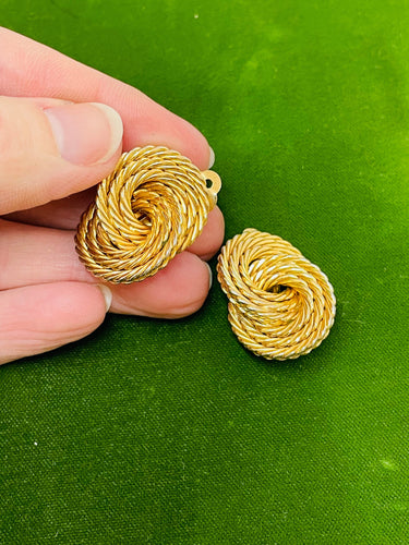 Gold Twisted Circles Clip On Earrings Devil's Details